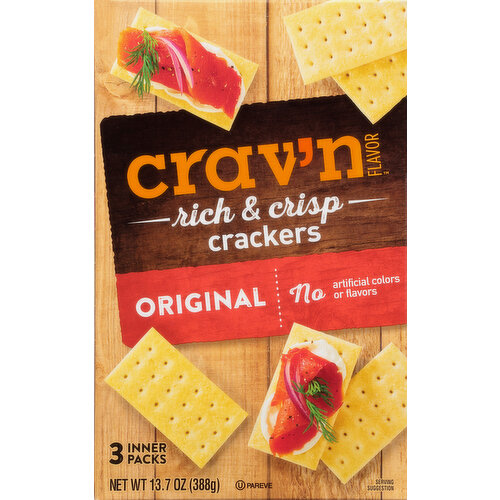 Crav'n Flavor Crackers, Original, Rich & Crisp,