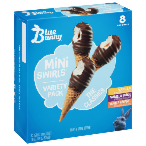 Swirled vanilla perfection. Dipped in deliciousness. Bonus chocolaty bite. Crunchy sugar cone. Fun to the core. Years & years with Bunny ears. Wells: Since 1913. To be sold by carton only. Contents are not marked for individual sale. Fun comes in all sizes. Enjoy this one. Fun comes in all sizes. Enjoy this one. Recyclable.