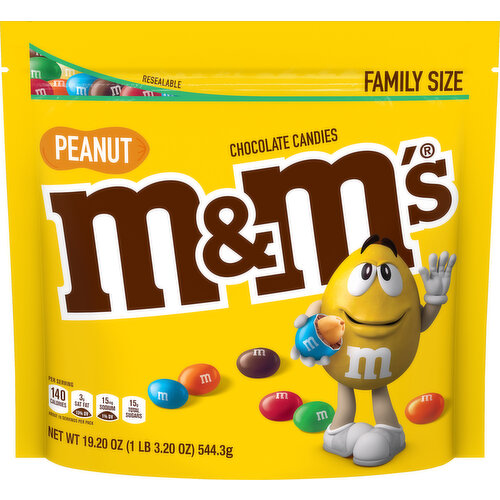 M & M's Peanut Chocolate Candy ~ Sharing Size 10.70 oz / 303.3 g