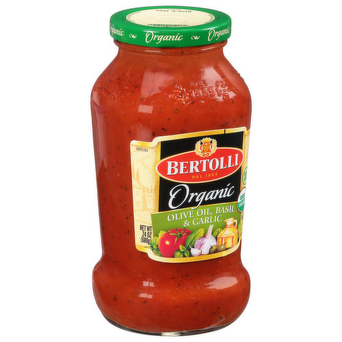 Sauce, Organic, Olive Oil, Basil & Garlic