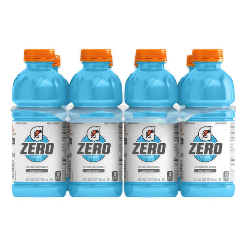 Gatorade Thirst Quencher, Zero Sugar, Cool Blue, 8 Pack