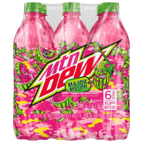 Mtn Dew Soda, Major Melon, 6 Pack - Super 1 Foods