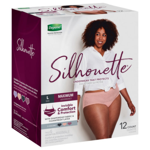 DEPEND SILHOUETTE MAXIMUM PINK UNDERWEAR FEMALE BULK