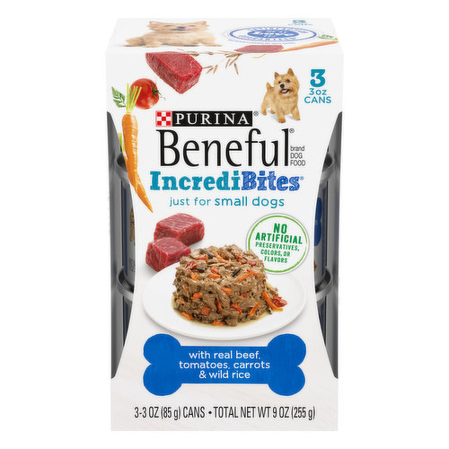 Beneful Small Breed Wet Dog Food With Gravy, IncrediBites with Real Beef