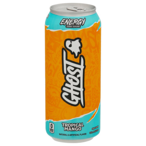 Ghost Energy Drink, Zero Sugar, Tropical Mango
