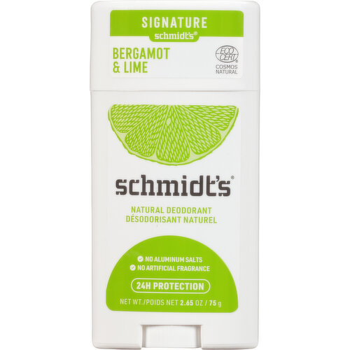 Schmidt's Deodorant, Natural, Bergamot & Lime