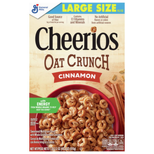 Cheerios Cereal, Cinnamon, Large Size