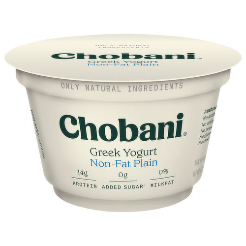 Chobani Yogurt, Greek, Nonfat, Plain