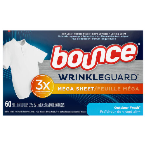 Bounce Dryer Sheets, Outdoor Fresh, Mega