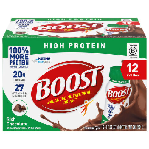 Boost Nutritional Drink, Balanced, High Protein, Rich Chocolate