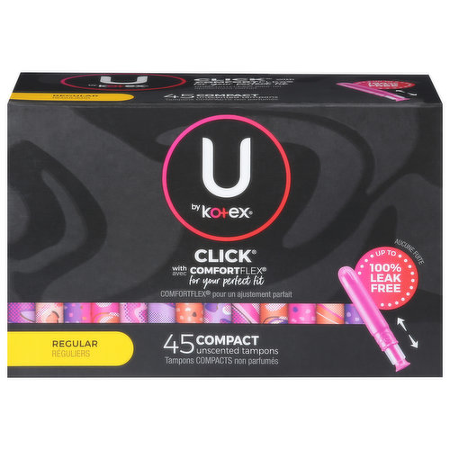 U by Kotex Tampons, Compact, Regular, Unscented