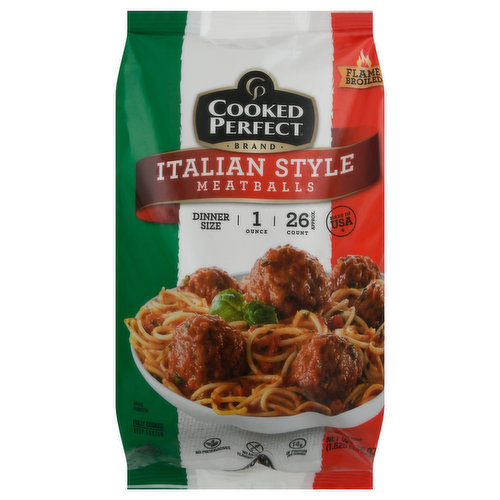 Flame broiled.1 Ounce. Approx. 26 count. Fully cooked. No preservatives. America's no. 1 fully cooked meatball brand (Source: IRI total US MULO, 52 weeks ending December 26, 2021) brings you deliciously craveable meatballs for any occasion. Our premium, flame-broiled meatballs are made with the highest quality ingredients and make your favorite dishes easy, delicious, and Cooked Perfect every time.