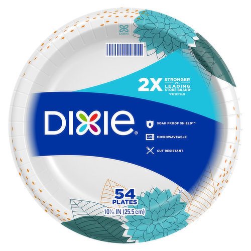 2 x stronger vs. leading store brand (paper plate). Soak proof shield. Microwaveable. Cut resistant. Dixie plates and bowls are versatile and affordable, so you can focus on your day and not the dishes. Sustainable Forestry Initiative: Certified sourcing. www.sfiprogram.org. Did you know? Plates are made with 90% renewable plant-based materials. One tree is planted for every tree used. To learn more go to Dixie.com/sustainability.