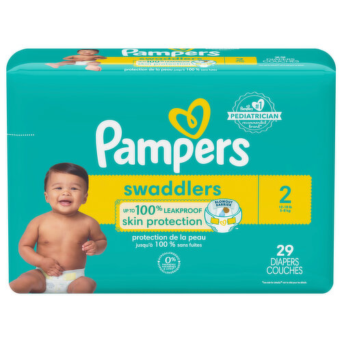 Pampers Diapers, Swaddlers, 2 (12-18 lb)