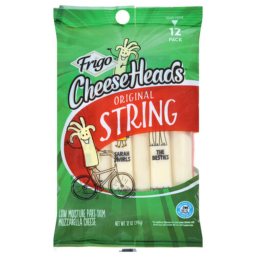 Frigo String Cheese, Part Skim, Low Moisture, Mozzarella, Original, 12 Pack