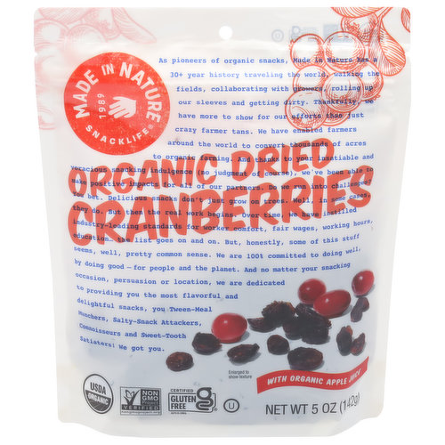 Made in Nature Cranberries, Organic, Dried