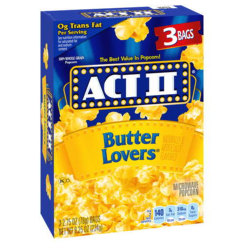 Act II Microwave Popcorn, Butter Lovers - Brookshire's