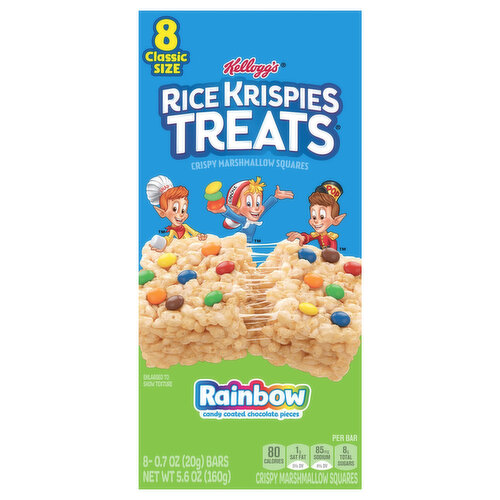 Rice Krispies Treats Crispy Marshmallow Squares, Rainbow, Classic Size