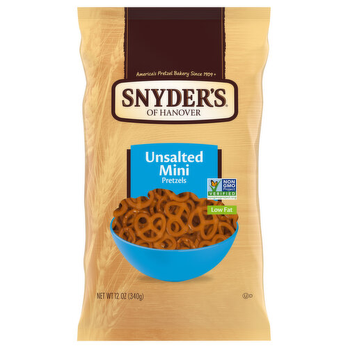 Snyder's of Hanover Pretzels, Unsalted, Mini