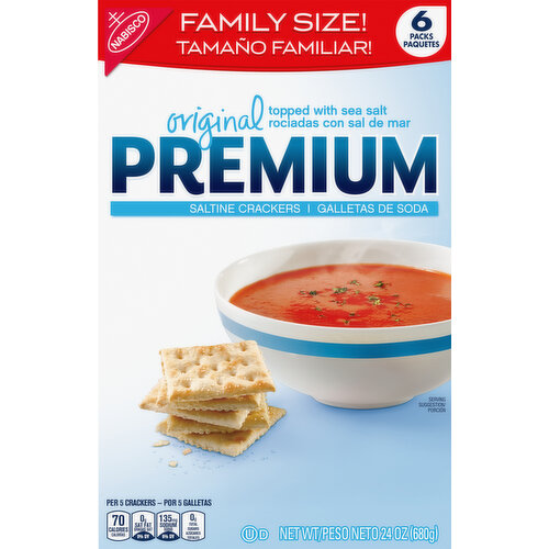 PREMIUM Premium Original Saltine Crackers, Family Size, 24 oz