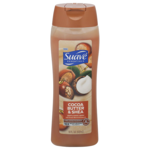 Suave Essentials Body Wash, Gentle, Cocoa Butter & Shea