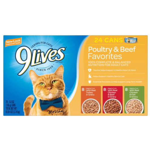 9Lives Cat Food, Poultry & Beef Favorites