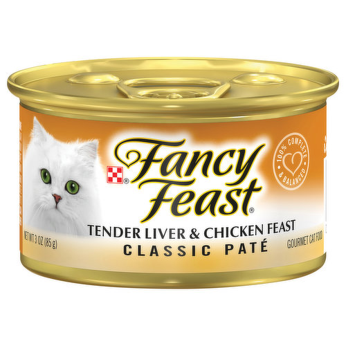 Fancy Feast Cat Food, Gourmet, Tender Chicken & Liver Feast, Classic Pate,