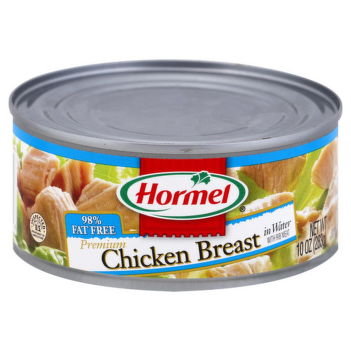 In water with rib meat. Inspected for wholesomeness by US Department of Agriculture. Gluten free. No preservatives. No MSG added. Visit www.hormel.com.
