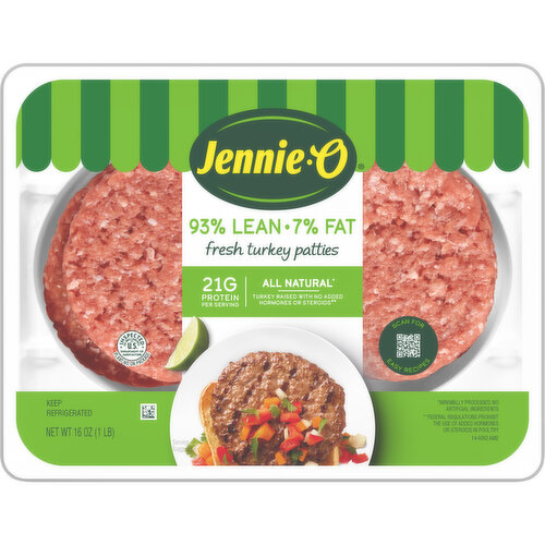 Jennie-O Turkey Patties Fresh 93% Lean / 7% Fast - 16 OZ