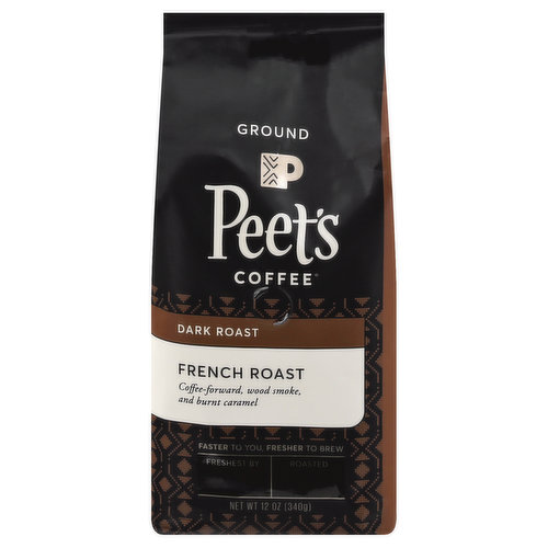 Peets Coffee Coffee, Ground, Dark Roast, French Roast