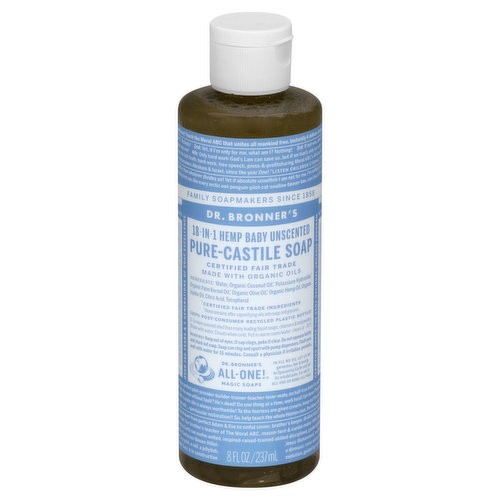 Dr. Bronner's Castile Soap, Pure, 18-In-1 Hemp, Baby, Unscented