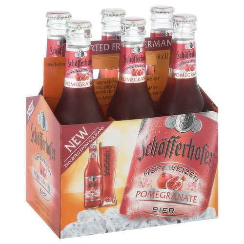 Schofferhofer Beer, Hefeweizen, Pomegranate, Unfiltered, 6 Pack