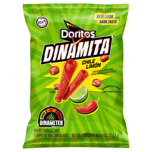 Doritos Tortilla Chips, Rolled, Chile Limon, Hot