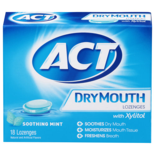 Act Lozenges, with Xylitol, Dry Mouth, Soothing Mint