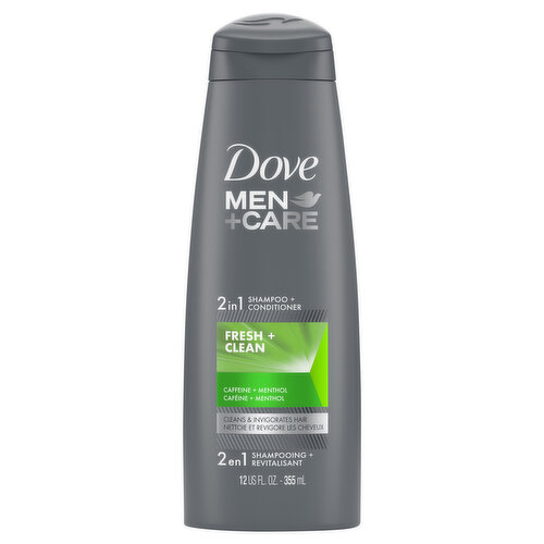 Dove Men+Care Shampoo + Conditioner, 2 in 1, Fresh + Clean