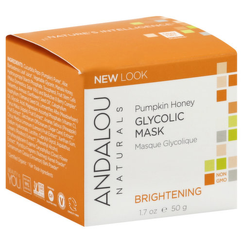 Andalou Naturals Glycolic Mask, Pumpkin Honey, Brightening