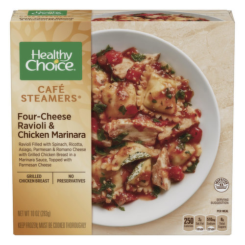 Healthy Choice Four-Cheese Ravioli & Chicken Marinara