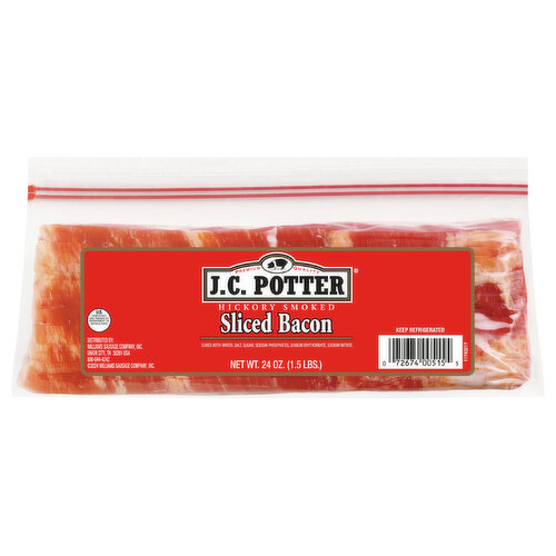 JC Potter Bacon, Sliced, Hickory Smoked