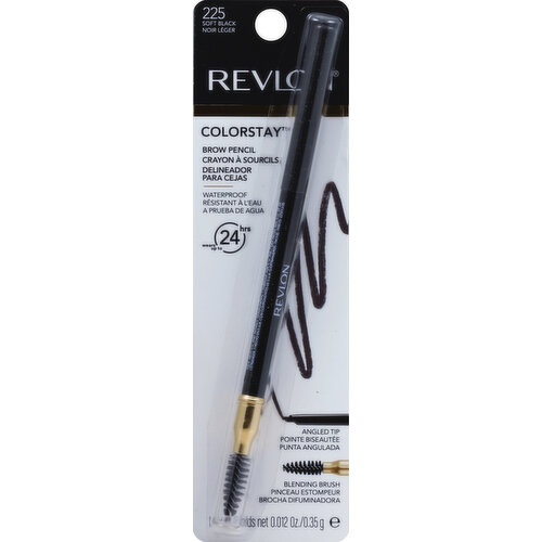 Revlon Brow Pencil, Waterproof, Soft Black 225