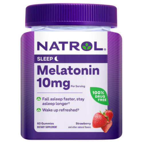 Natrol Melatonin, Sleep, 10 mg, Gummies, Strawberry