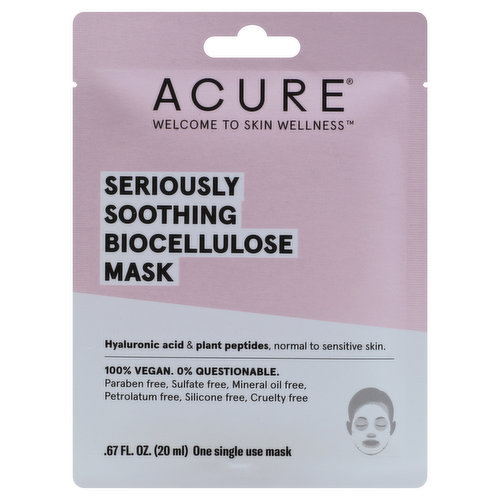 Acure Biocellulose Mask, Seriously Soothing