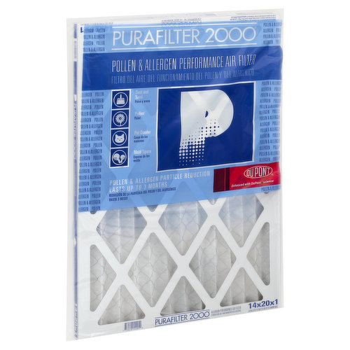 Purafilter 2000 Air Filter, Performance, Pollen & Allergen