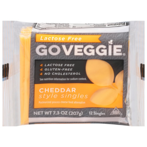 Go Veggie Cheese Food Alternative, Cheddar, Style Singles