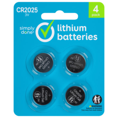 Batteries, Lithium, 3V, 4 Pack