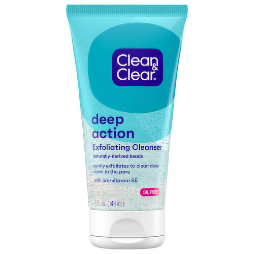 Clean & Clear Exfoliating Cleanser, Deep Action, Oil-Free