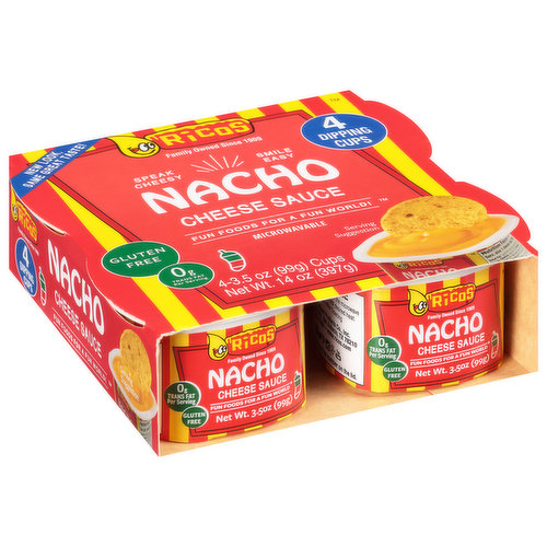 Ricos Cheese Sauce, Nacho, Dipping Cups