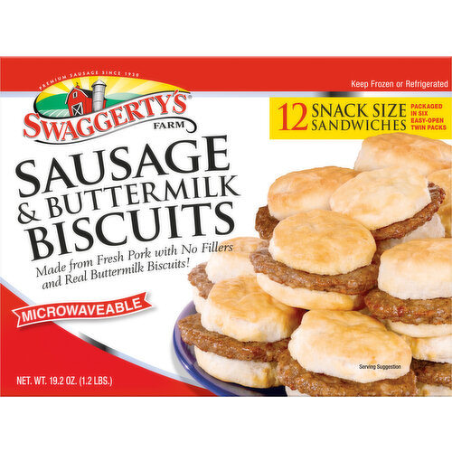 Swaggerty's Farm Sausage & Buttermilk Biscuits, Snack Size