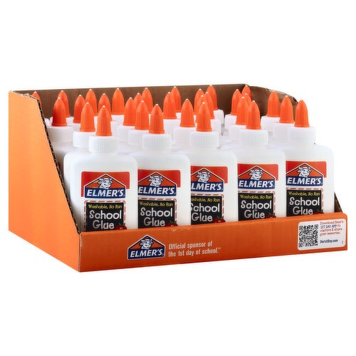 Elmers School Glue, Washable, No Run