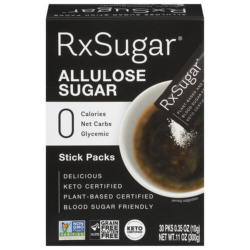 RxSugar Allulose Sugar, Stick Packs