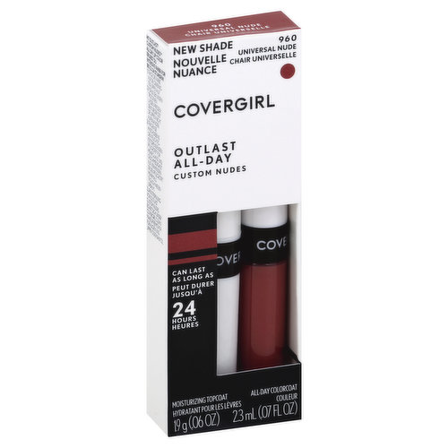 CoverGirl Lip Color, with Top Coat, Custom Nudes, Universal Nude 960